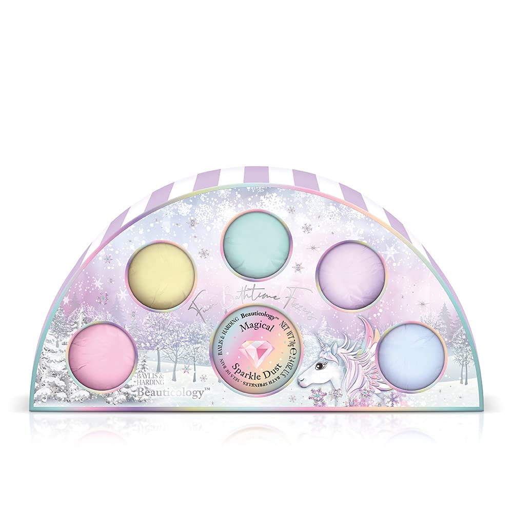 Baylis & Harding Beauticology Unicorn Rainbow Bath Bomb Fizzers Gift Set - Vegan Friendly