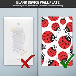 Pznen Light Switch Cover Plate, Ladybug Red Black
