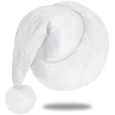 Subyan Santa Hats, Unisex Velvet Christmas Hat for Adults, Extra Thicken Classic Xmas Hat for New Year Festive Party