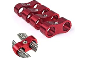 RASTP 8AN Hose Separator Clamp Aluminum Fuel Line Mounting Clamp Divider Hose Fitting Adapter Fit for 1/2 Fuel Line, Oil Line, Brake Line, Water Pipe and Gas Line,Red,4pcs