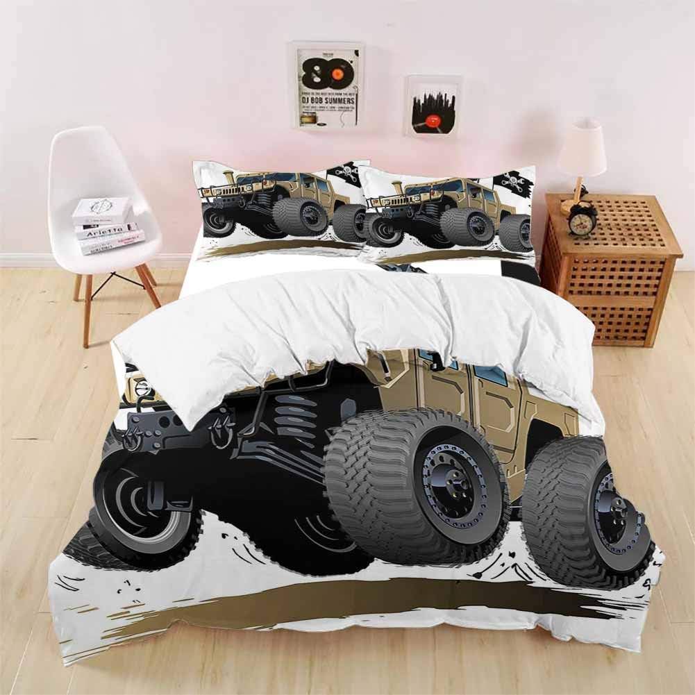 Amazon Com 4 Piece Polyester Set Worldwide Known Road Famous Safari Truck Skull Pir Flag Camouflage G Soft Silky King Home Kitchen