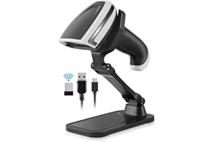 2D Barcode Scanner Bluetooth, JRHC Wireless Bar Code Scanners with Stand, 3 in 1 Bluetooth & 2.4G Wireless & USB Wired Connection Plug and Play Qr Code Scanner Handheld Barcode Reader