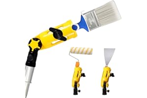 Prozwee Upgraded Multi-Angle Paint Brush Extender Holder，Extension Pole Attachment Fits Most Rollers, Brushes & Scrapers, Easily Reach Ceilings, Walls & Corners