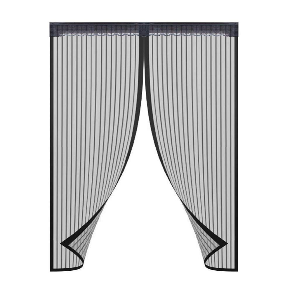Magnetic Screen Door 72"(w) X 80"(h) for French Doors/Sliding Glass Doors/Patio Doors, Hands Free Instant Mesh Mosquito & Bug Net Curtain Black …