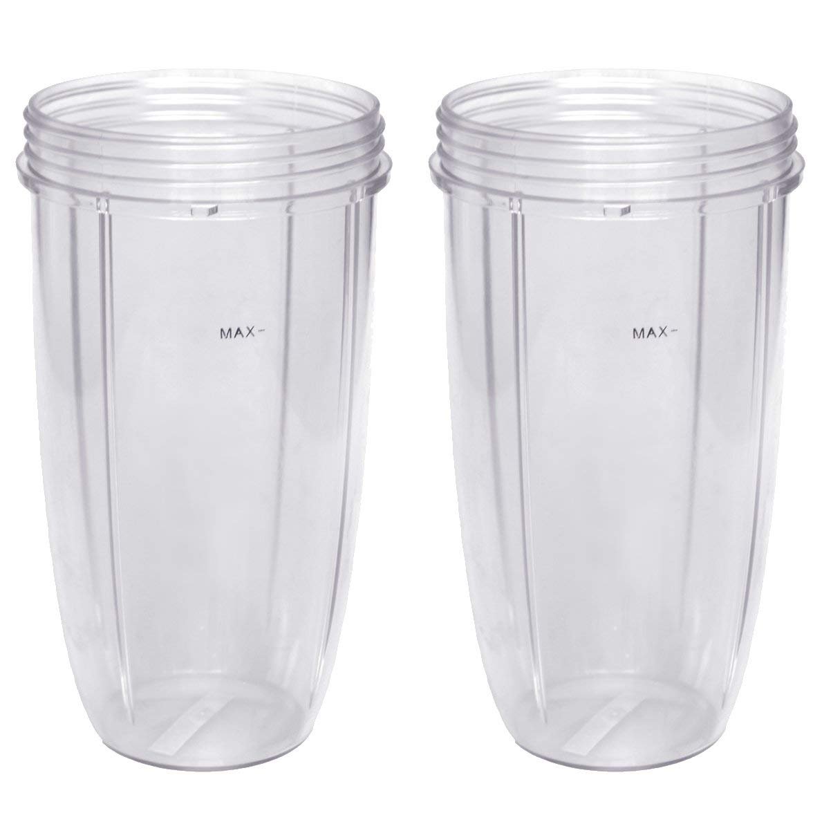 Nutribullet Blender 24 oz Tall Cup (2-Pack) | Two Large Premium Boder Plastic Replacement Container for Pro 900 Watt or 600 Blenders