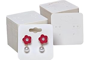 hitsuki White Earring Cards for Selling Jewelry Earring Display Cards with Holes Earring Paper Holders for Selling Jewelry Cards （ 2X2 Inches 200Pcs White ）