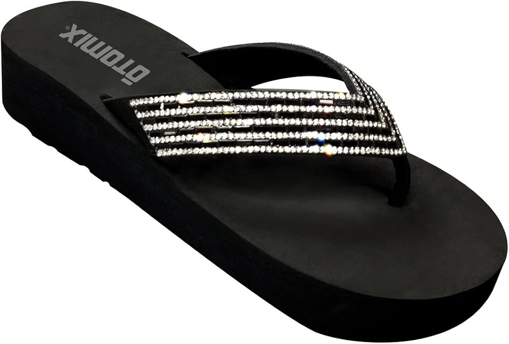 black bedazzled sandals