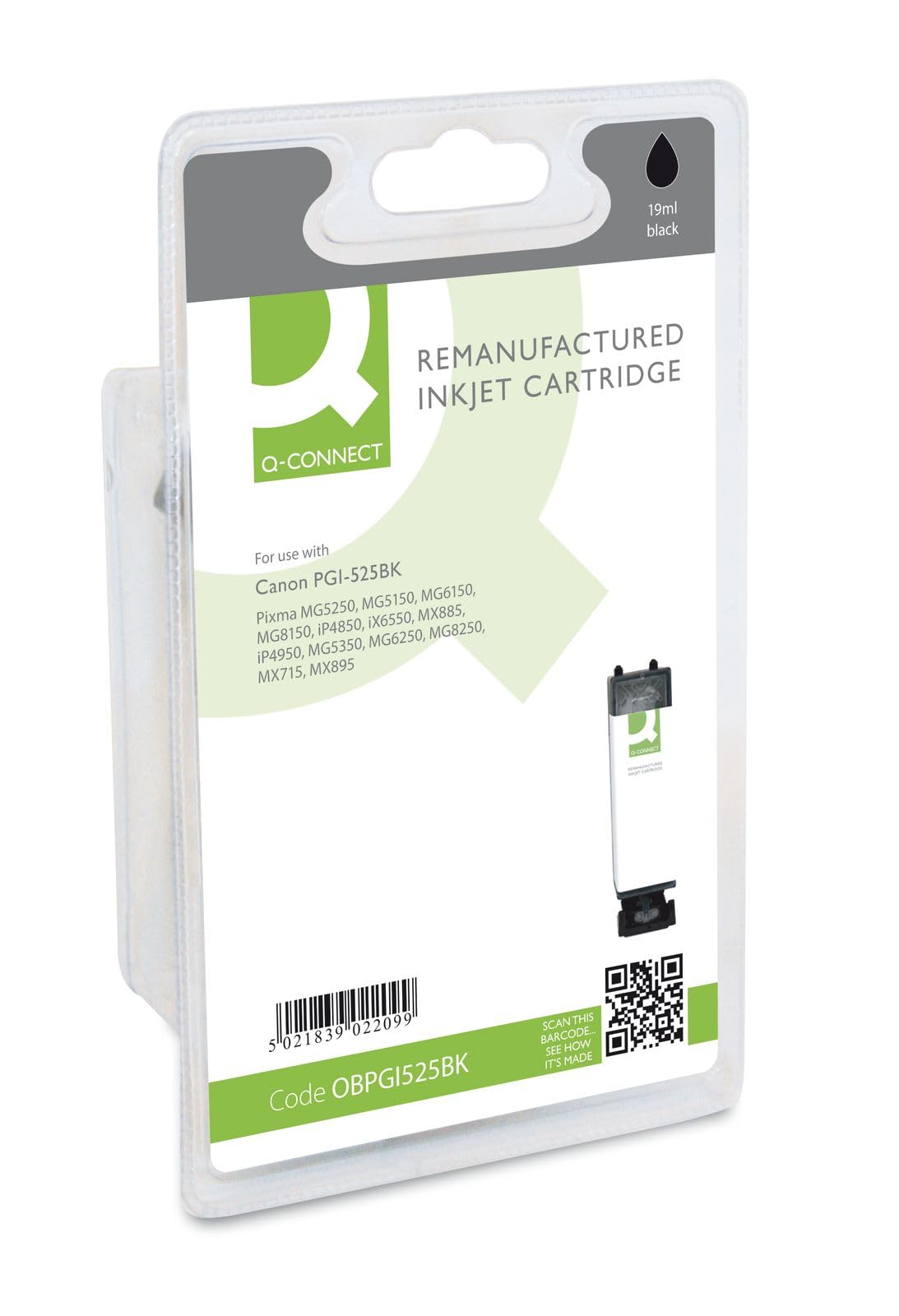 Q-Connect Canon PGI-525PGBK Remanufactured Black Inkjet Cartridge 4529B001