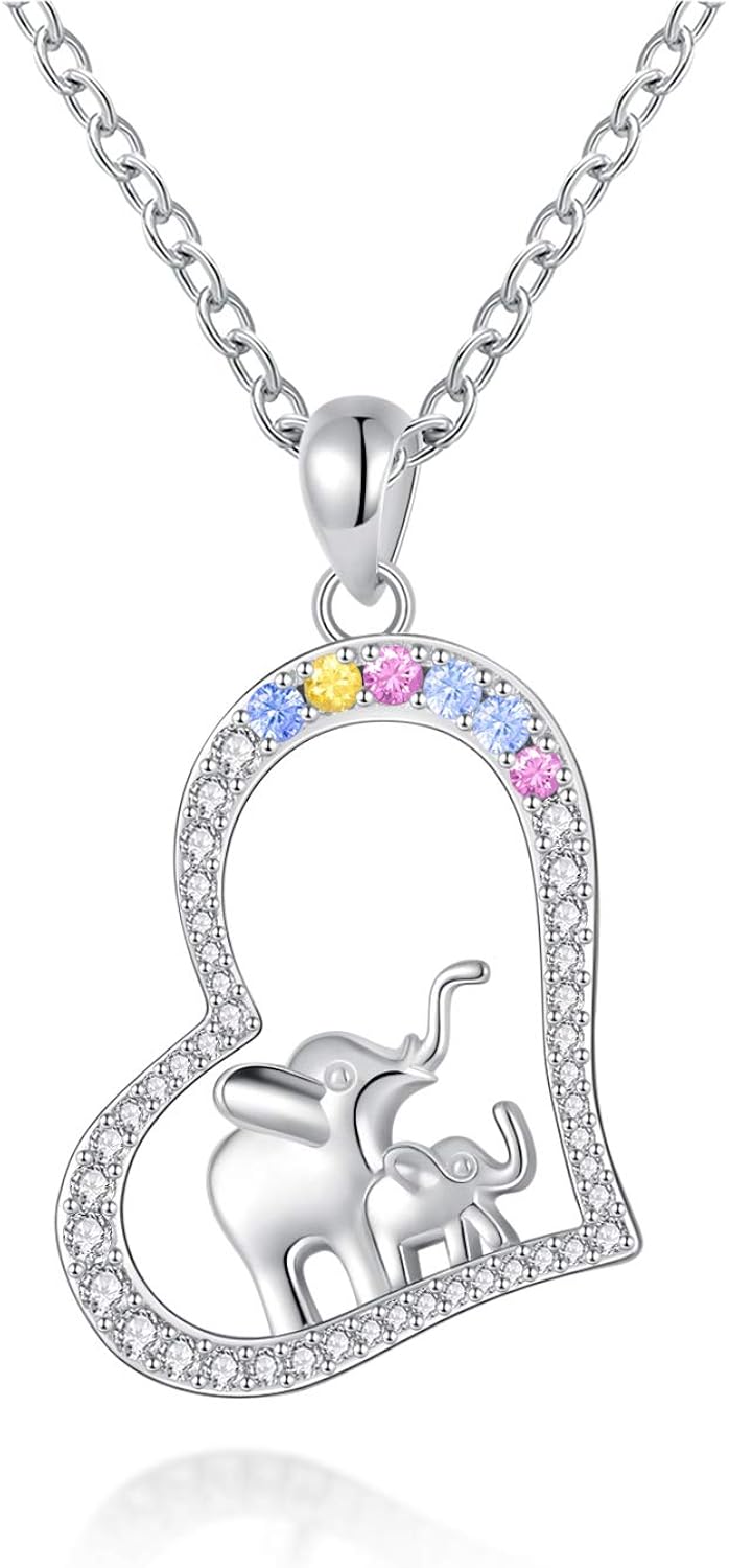 mother daughter elephant necklace