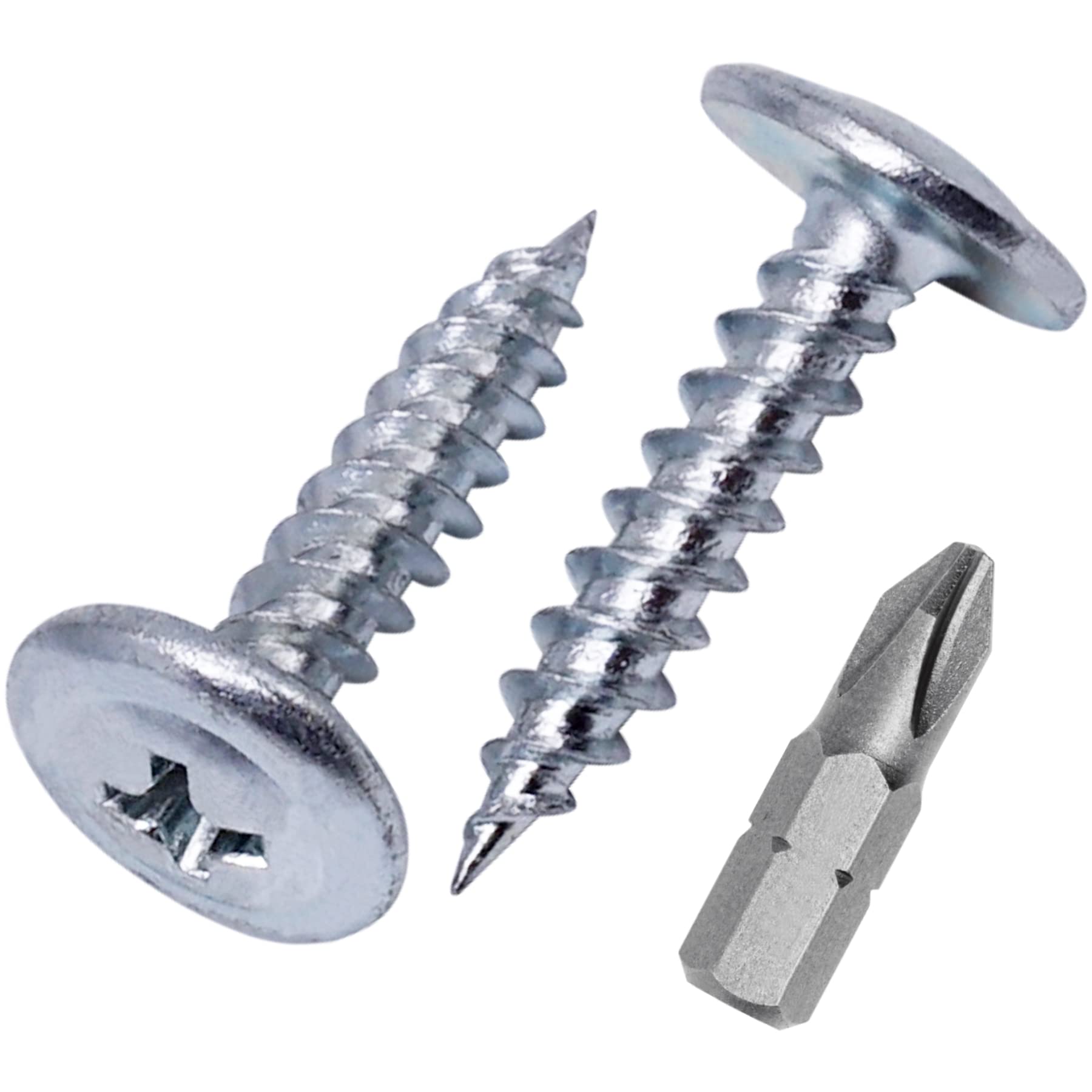 (Pack of 100 pcs) Zinc Plated Steel 4.2 x 19 mm Wood Screws, Metal Screws, Phillips Modified Truss Head, Self Tapping (100, 4.2 x 19 mm)