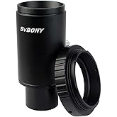 SVBONY T2 T Ring Adapter, Metal 1.25 inch Telescope Accessory, Compatible for Canon EOS Cameras Photography Dedicated CA1 Sleeve Extended Cylinder for Telescope
