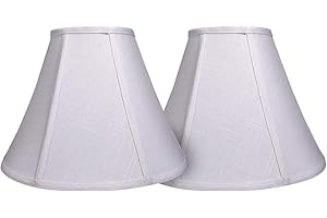 TOOTOO STAR Double White Lamp Shade Set of 2, Large Bell Lampshade for Floor Light and Table Lamp 6x14x10 inch, DIY Fabric Natural Linen Hand Crafted, Spider (White, 6x14x10 inch)