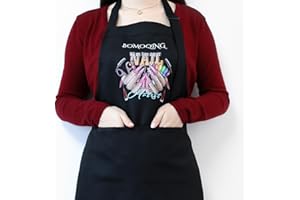 BOMOQING Nail Apron, Nail Tech Apron With Pockets Waterproof, Adjustable Manicurist Apron for Women, Professional Cosmetics Apron, Nail Art Supplies for Nail Salons Cosmetology Smock