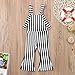 Toddler Kids Baby Girl Stripes Bell-Bottom Jumpsuit Romper Overalls Pants Outfits (Black, 6-12M)