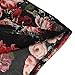 FANALA Bohemia Women Ethnic Floral Print Chiffon Long Kimono Top Blouse Cardigan (Black, X-Large)