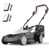 Litheli Lawn Mower 18" Electric Self Propelled for Garden Yards, Lightweight Cordless Lawn Mower Brushless with 6-Position Height Adjustment, 2 x 20V 4.0Ah Battery