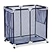 Rolling Pool Storage Bin Cart - Extra Large - Pool And Ball Storage Organizer With Nylon Mesh Basket - Holds Beach Towels, Toys And Floatation Devices