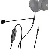 Gaming Boom Mic Cable with Mute and Volume Control for 3.5mm Headphones | Compatible with Beats Sony Philips V-Moda Headphones with 3.5mm Audio Jack, Turn Headphones Into Gaming Headset, 6.6ft