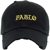 Pablo Vintage Baseball Cap Embroidered Cotton Adjustable Distressed Dad Hat