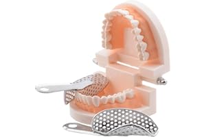 2 Pcs Autoclavable Stainless Steel Upper Lower Impression Trays Autoclavable Teeth Tray Teeth Holder Lab Equipment Trays (Sid