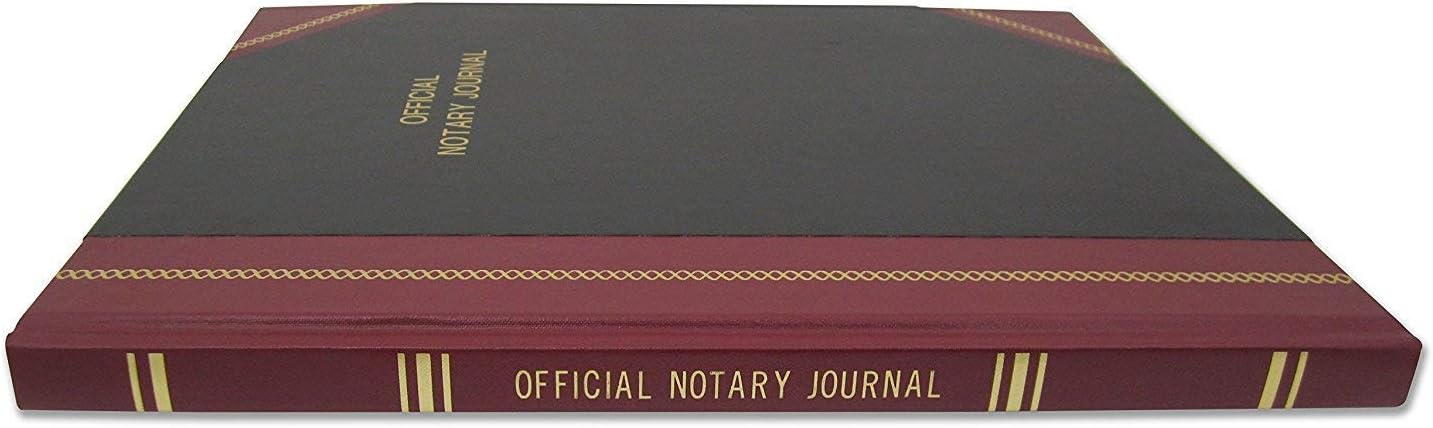 BookFactory Official Notary Journal/Log Book 96 Pages 8.5" X 11" 380 Entries 50 State Journal of Notarial Acts, Black and Burgundy Cover, Black Ribbon Hardbound (LOG-096-7CS-LKMST71(Notary)) : Office Products