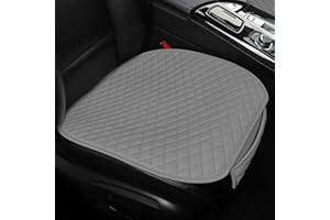 TTMiku 1 Piece Dark Gray Car Seat Cover Cushion Pad, Luxury Faux Leather Car Bottom Seat Pad Mat, Universal Auto Front Carseat Protector, Anti-Slip, Stroage Bag, Fit Most Sedan SUV Van