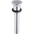 Grid Drain Strainer Assembly Without Overflow for Bathroom Sink, C.O. Plug Grid Lavatory Drain, Bathroom Sink Grid Strainer by Artiwell, Chrome Plated
