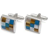 Cuff Links Mens,Mother of Pearl Cufflinks for Men,Luxurious Gorgeous Classic cuff links Personalized Grid Tuxedo Accessories