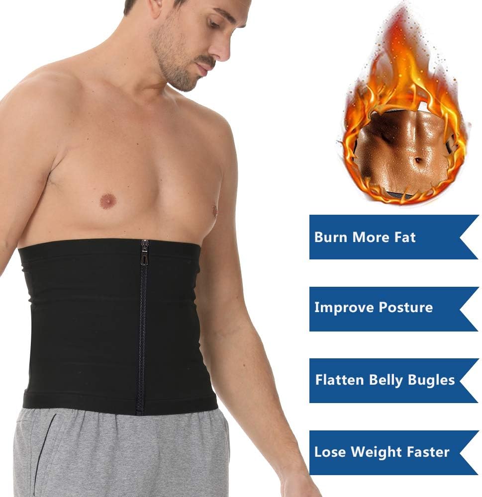 Nanooer Waist Trainer for Men, Waist Trimmer Sauna Sweat Workout Shaper: Sports & Outdoors