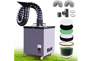 DNTWECL 180W 387m³/H Fume Extractor with 5 Stage Filters Welding Soldering Smoke Extractor Purifier DTF Fume Extractors for Laser Marking Printing Engraving Nail Salon