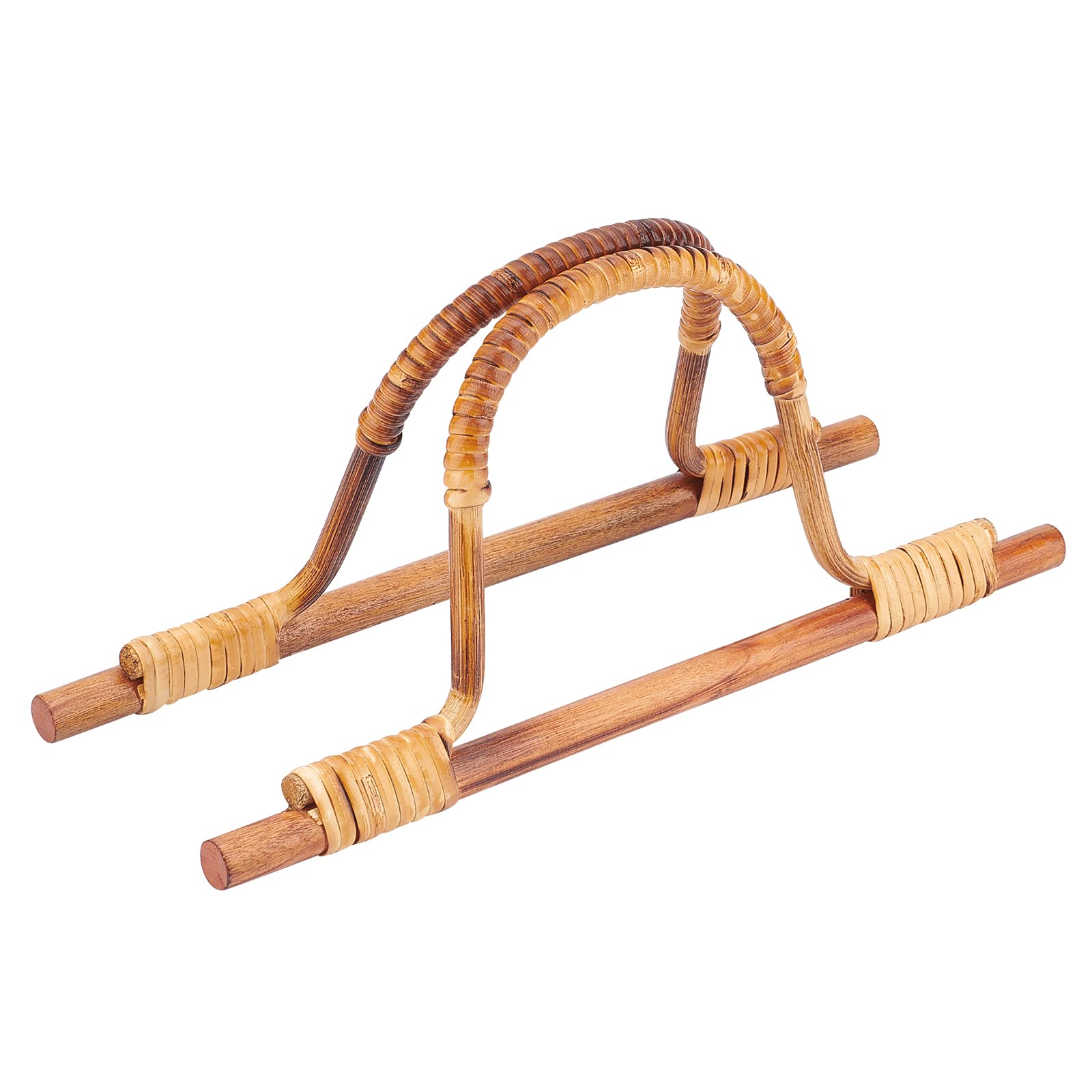 PH PandaHall 2pcs Bag Handles Replacement, Wood Purse Handle D Shape Handle Replacements Handbag Handles for Handmade Beach Bag Handbags Purse Handles Macrame Market Bags, 11 Inch/28cm