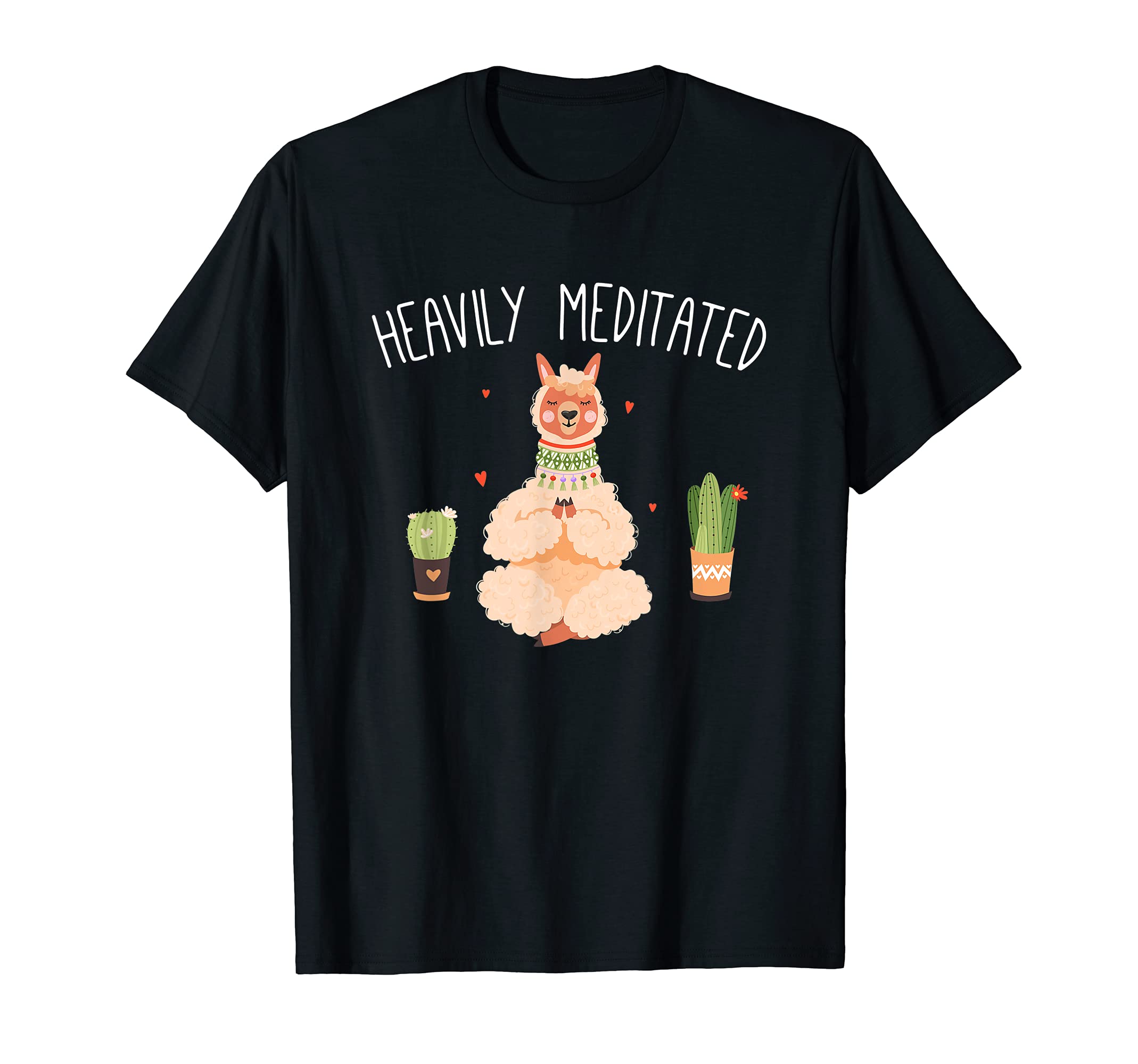 Meditation Heavily Meditated Cute Llama and Yoga T-Shirt