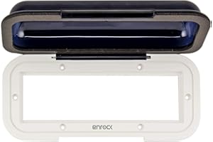 Enrock Marine Universal In Dash Water Resistant Waterproof Tinted Radio Shield Receiver Cover (White Base)