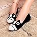 Cute Cartoon Ballet Loafers Slip-on Dressy Flats Girl's Women's Shoes Black Critter Cat Collocation Dog