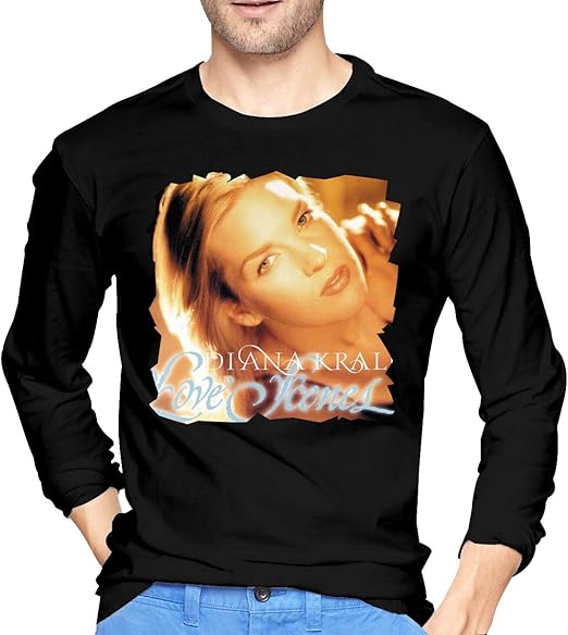 AlbertJ Mens Diana Krall Love Scenes Long Sleeve Tees