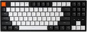 Keychron C1 Mac Layout Wired Mechanical Keyboard, Gateron G Pro Blue Switch, Tenkeyless 87 Keys ABS keycaps Computer Keyboard for Windows PC Laptop, White Backlight, USB-C Type-C Cable