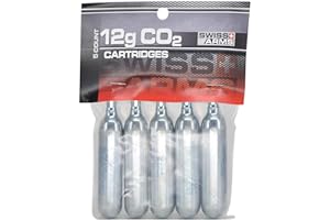 FIRE POWER Swiss Arms 12gm CO2 Catridge (5-Pack) , Black, (CO25B)