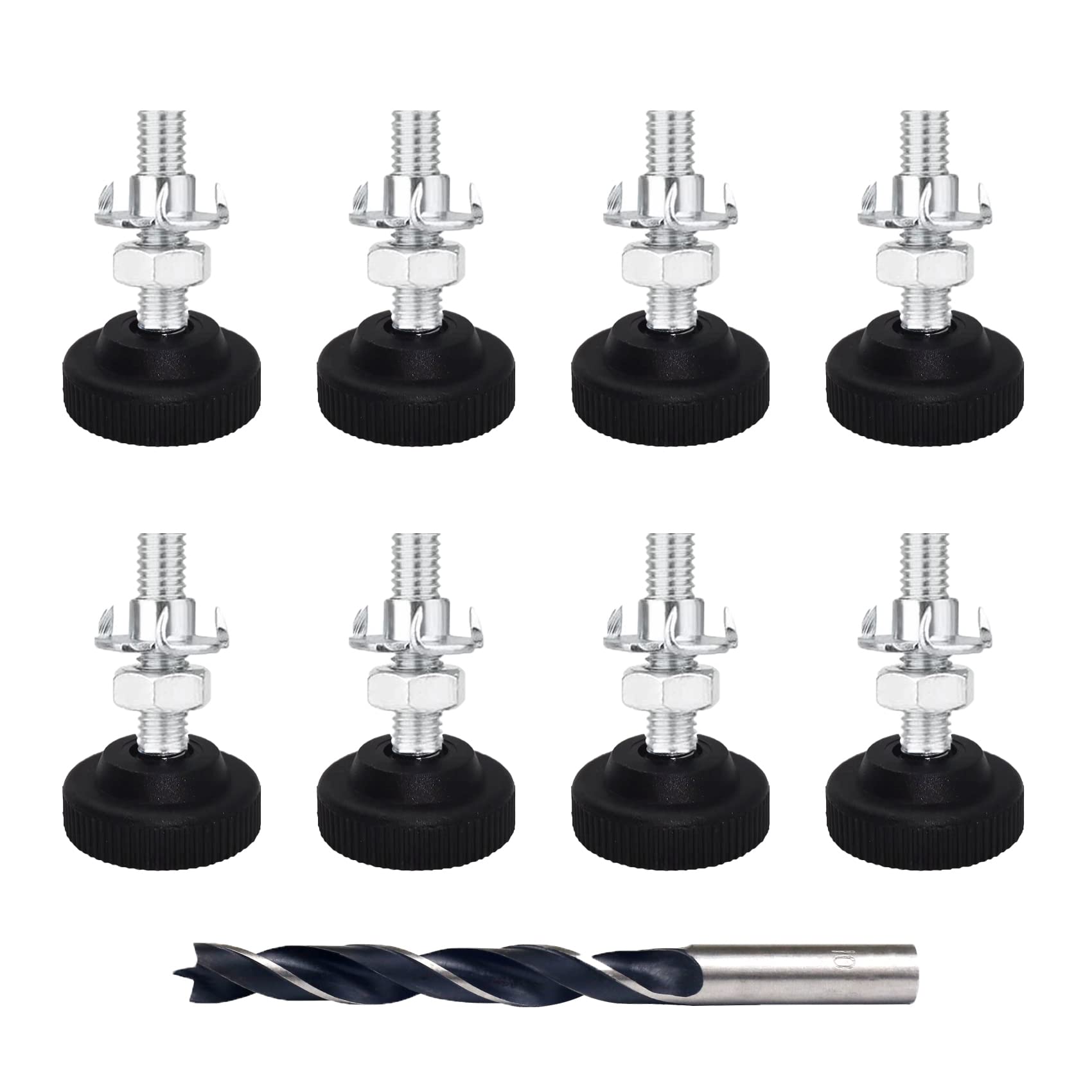 Panexf Furniture Feet Adjustable 8 PCS Levelling Feet M8 x 30mm Adjustable Table Legs for Furniture with Metal Drill