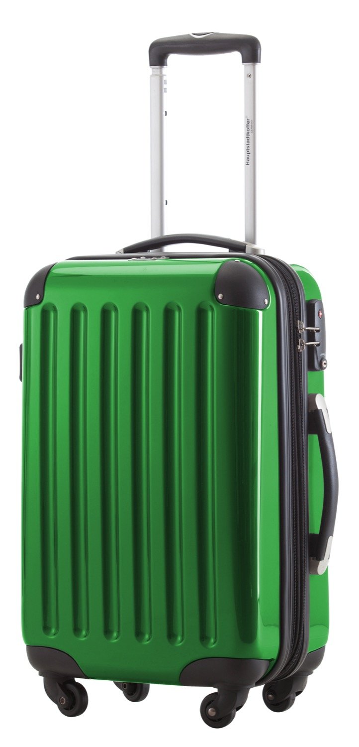 Hauptstadtkoffer Alex Cabin Suitcase 55x38x23 cm, 42 L, TSA Lock, Expandable Hard Shell Trolley PC/ABS, 3.2 kg, 4 Double Wheels, Green