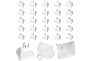 ATSGKE 25-PCS 3" white Metal Cowbells,Decorate cowbells, small cow bell with handle,hand Percussion,loud noise maker for sporting events,Football Game,Wedding,Christmas,Party