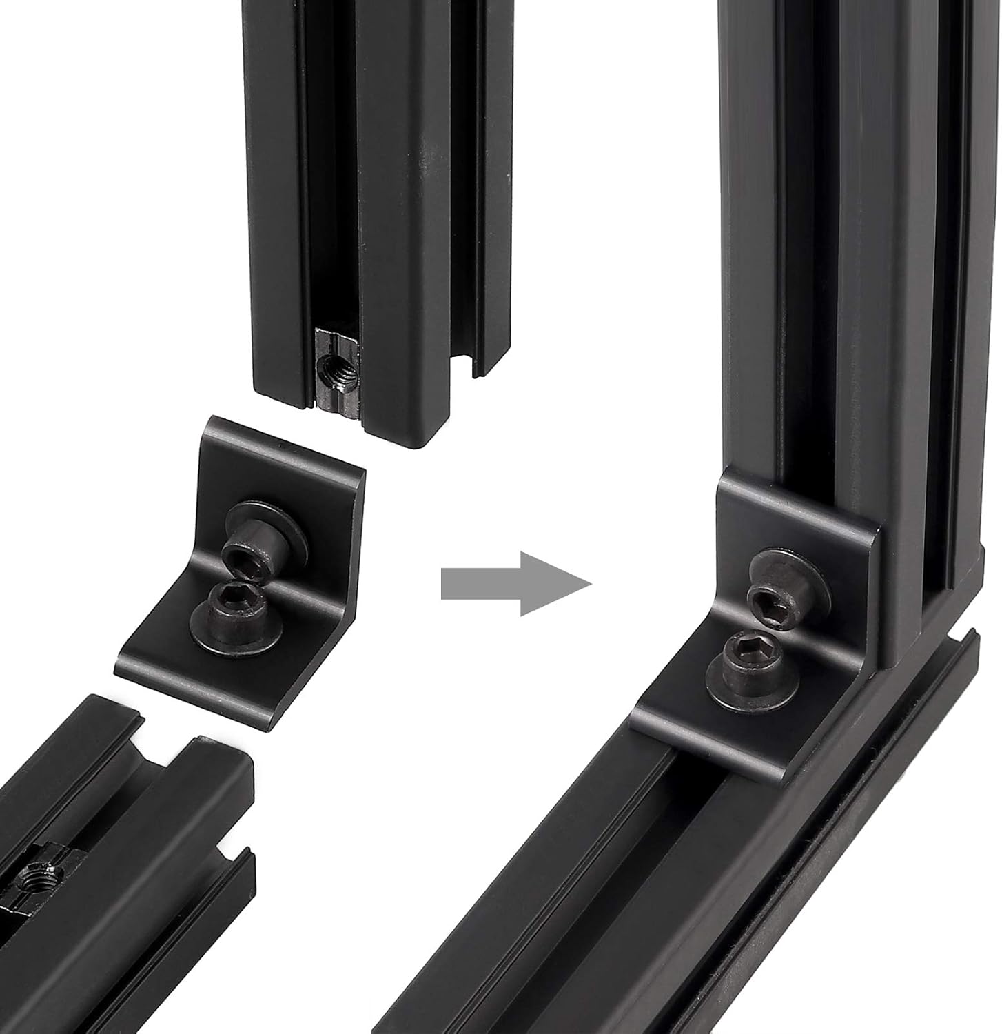 EYPINS 2020 Aluminum Corner Braces Brackets Plates, 10pcs 90 Degree Right Angle Brackets for DIY Strut Profiles - Image 3