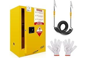 DEFNES Flammable Storage Cabinet 23.23" x 18.11"x 35.5", Galvanized Steel Flammable Safety Cabinet, Fire Proof Cabinets Yellow for Industrial Instruments Protection Supplies Cabinet