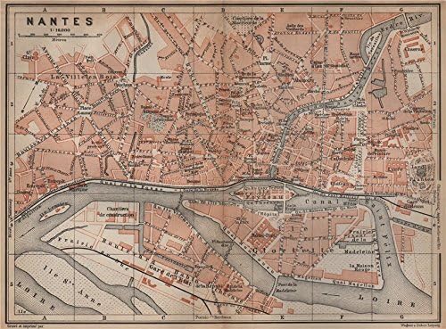 Amazon Com Nantes Antique Town City Plan De La Ville Loire Atlantique Carte 1899 Old Map Antique Map Vintage Map Loire Atlantique Map S Posters Prints