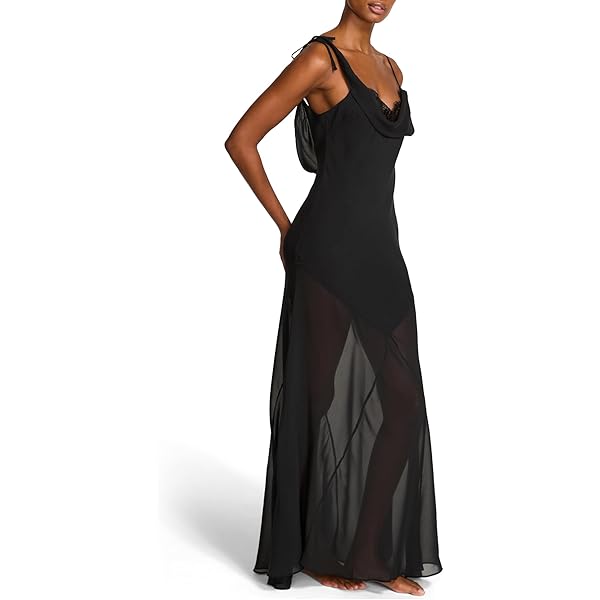Victoria's Secret Satin Midi Slip Dress with Tie Straps Color Black New  (Large) at Amazon Women's Clothing store