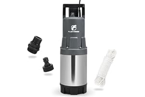 FLUENTPOWER Deep Well Submersible Pump, 1.5HP 115V, 1700GPH, 147' Head, Automatic On/Off High Pressure Water Pump with 49ft C