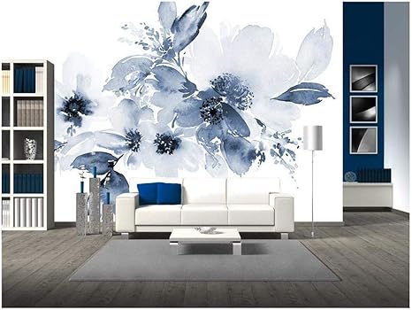 Amazon Co Jp Wall26 花水彩イラスト マニュアルコンポジション 取り外し可能な壁画 自己粘着大型壁紙 100x144インチ Diy 工具 ガーデン