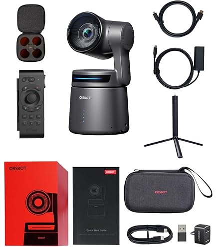 Amazon.com: OBSBOT Tail Air & USB-C 轉以太網適配器和遠程組合,AI