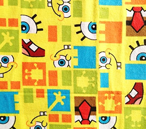 1 Yard - Spongebob Squarepants "Funny Faces Squared" Tossed Flannel Fabric (Great for Quilting, Sewing, Craft Projects, Throw Pillows & More) 1 Yard x 44" F50