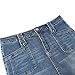 MSSHE Women's Plus Size High Waist Stretchy Pencil Denim Midi Skirt