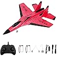GoolRC FX620 RC Airplane, 2.4GHz Remote Control Plane, 2 Channel SU-35 Glider EPP Aircraft Model With 3-Axis Gyro, Outdoor Flight Toys for Kids and Adults With 2 Battery (Red)